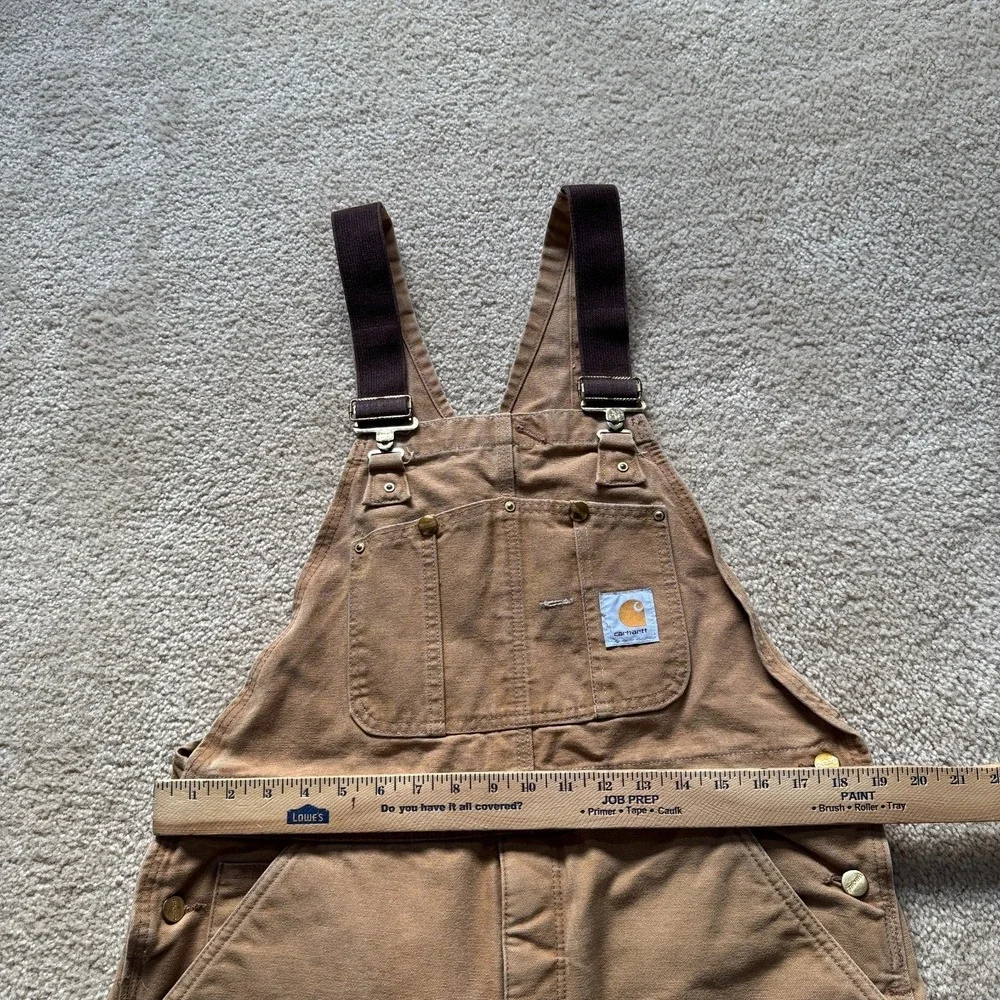 Vintage Carhartt Overall Mens 38 X 30 Duck Bib Insulated Quilt Lined Made In USA